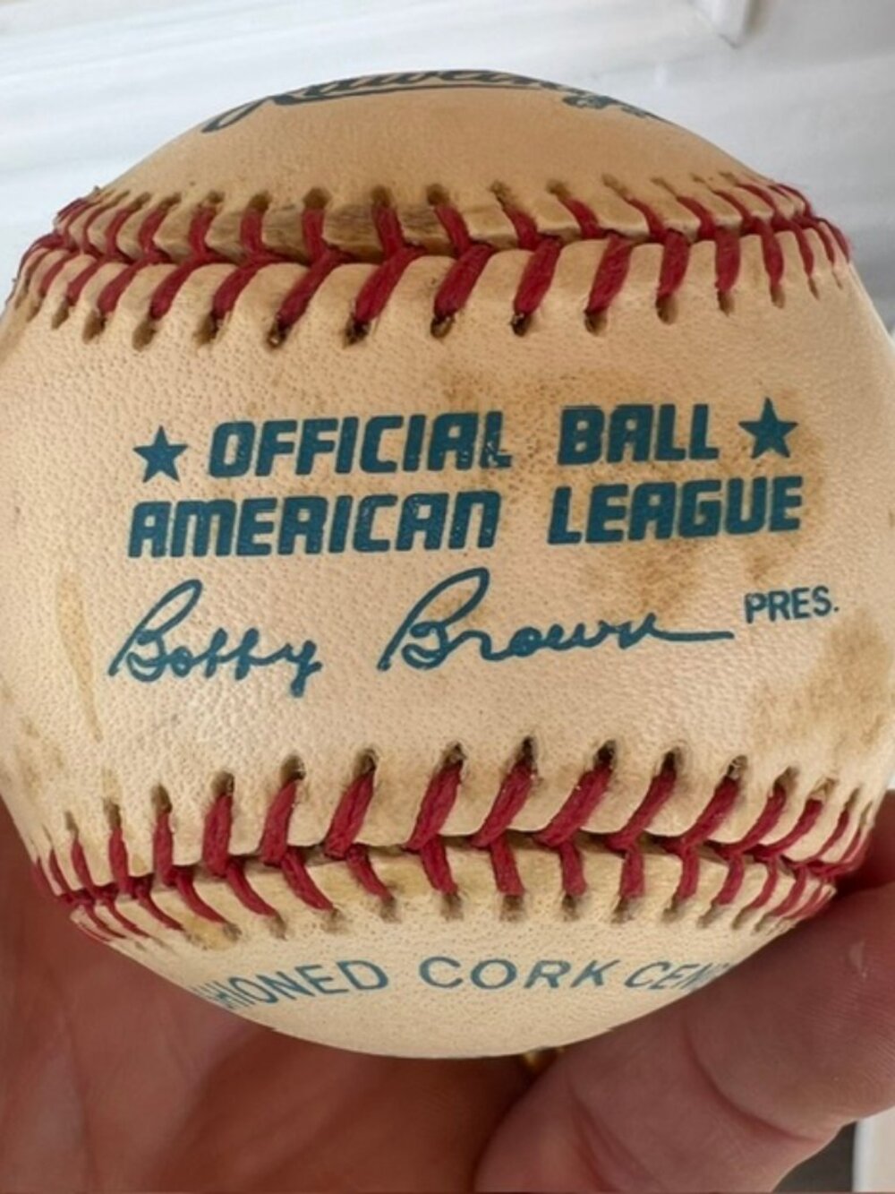 Vintage Rawlings Official American League Baseball Bobby Brown RO-A